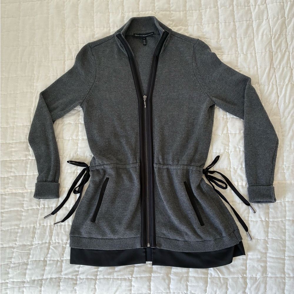 White House Black Market Charcoal Utility Sweater Jacket